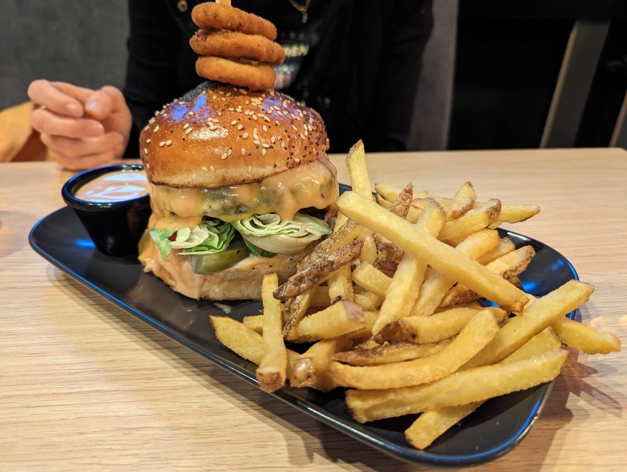 Fotka Hovädzí Burger s cibulovymi krúžkami
