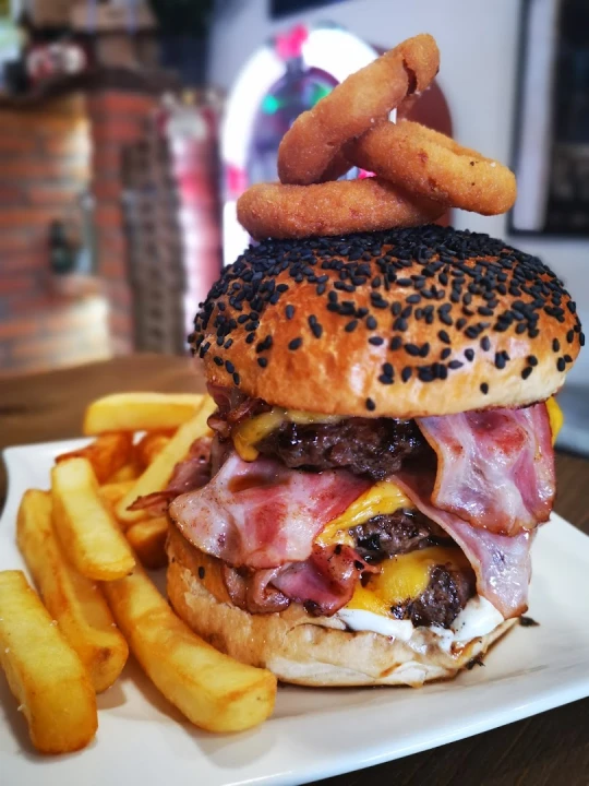 Fotka Hamburger a hranolčeky