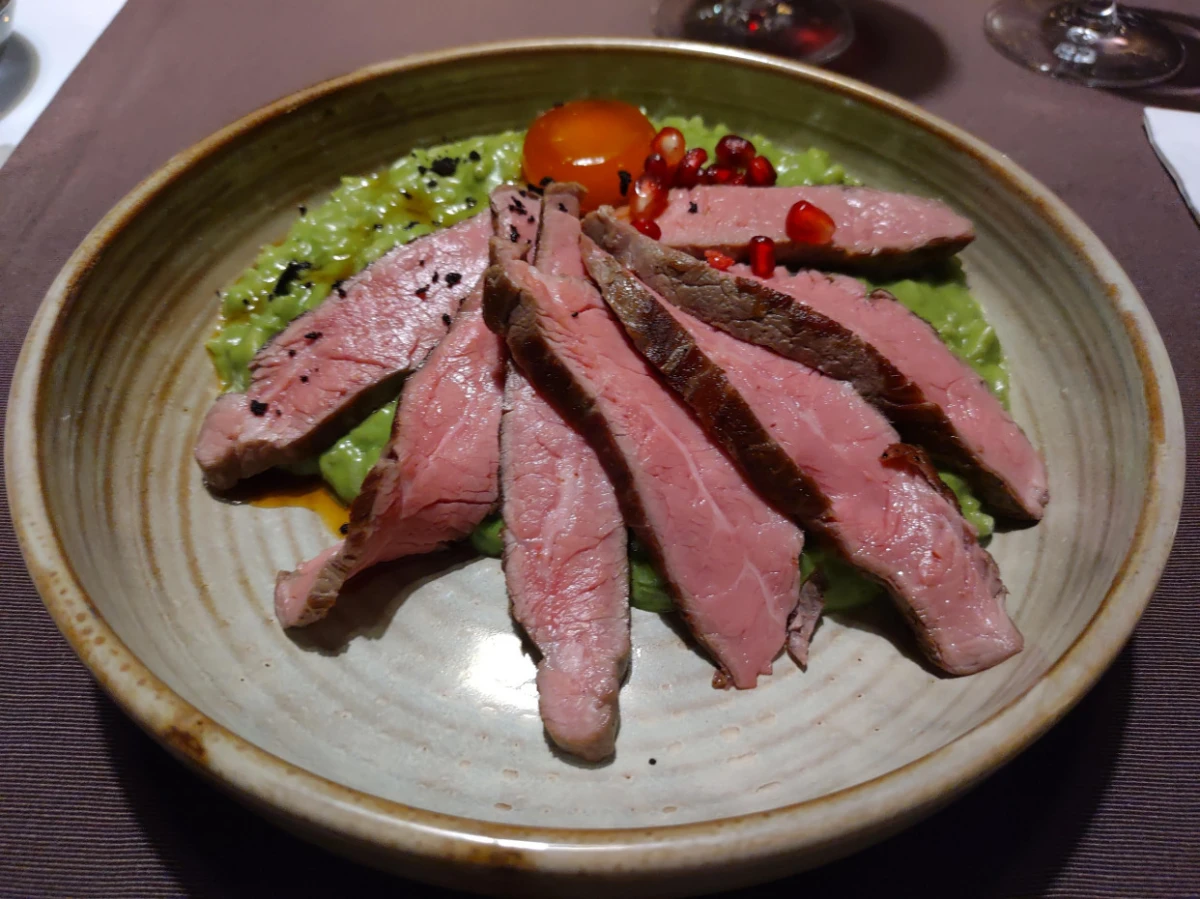 Fotka Špenátové rizoto s flank steakom
