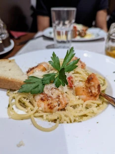 Fotografia jedla Alio olio pecorino s krevetami
