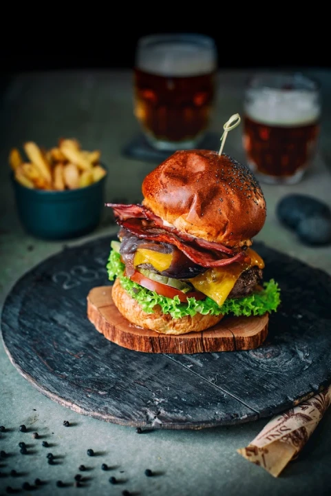 Fotka Hamburger a hranolčeky